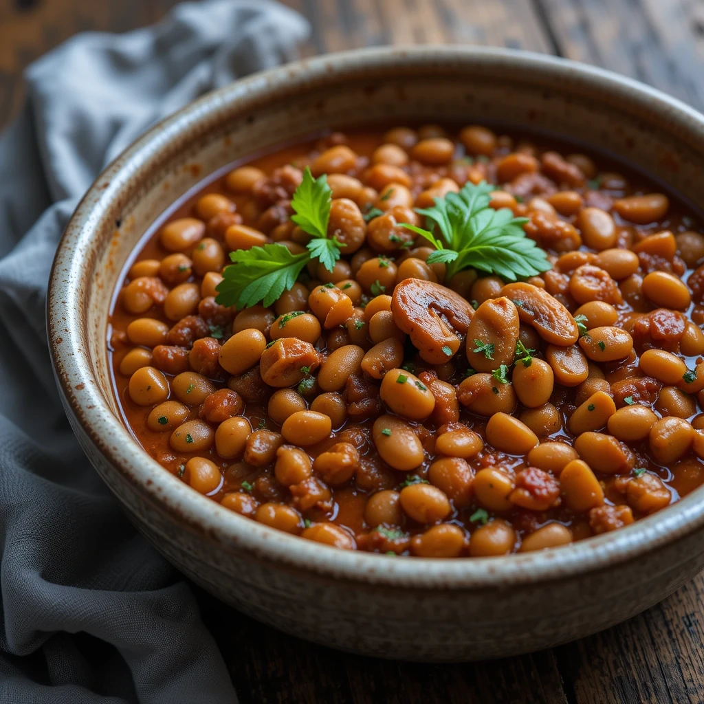 "Quick and Easy Baked Beans Recipe for Busy Weeknights" 4 Mushroom & Lentil Baked Beans: A Vegetarian Delight
