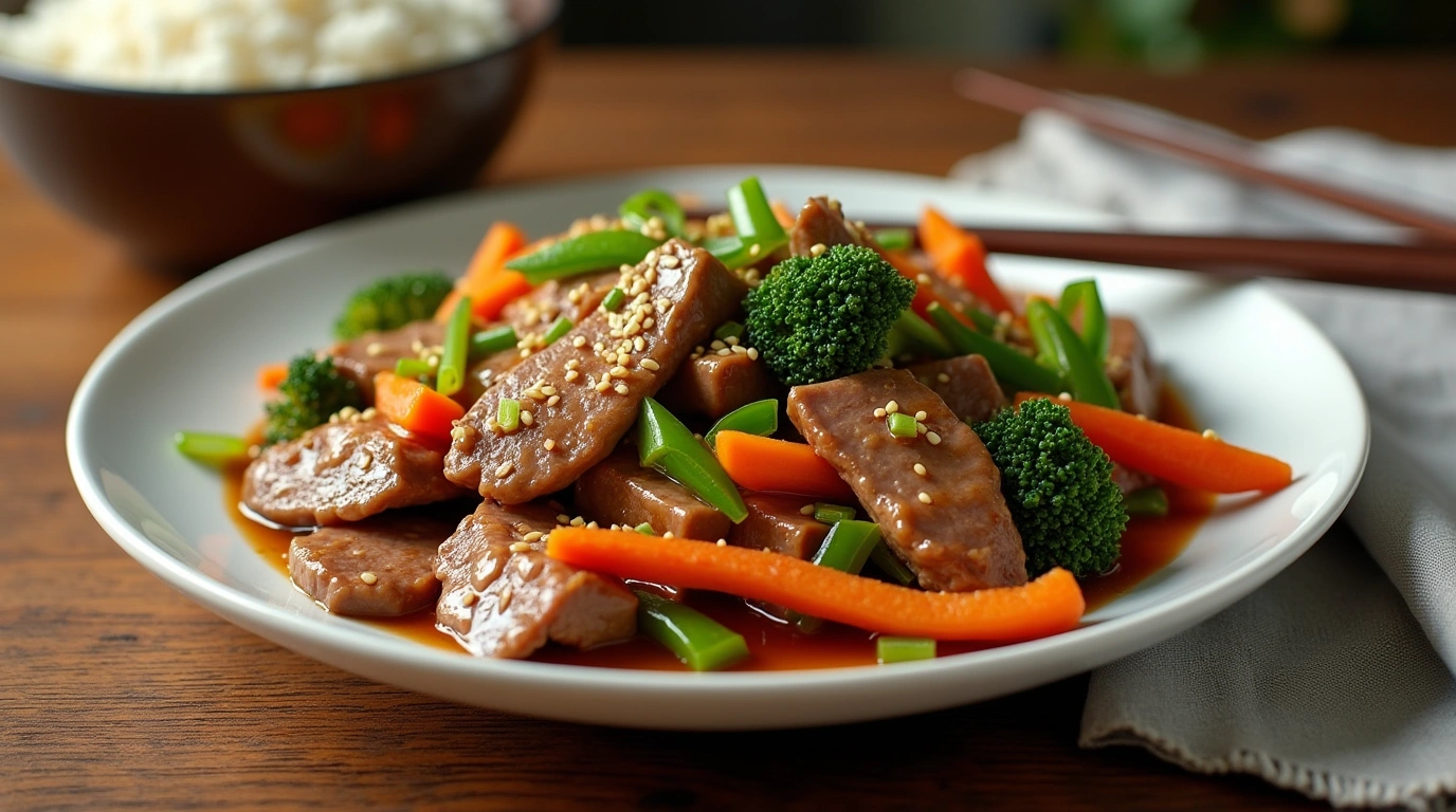 Beef Chop Suey Stir-Fry with Colorful Vegetables