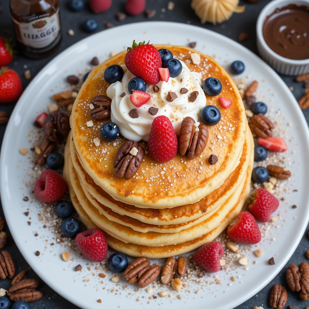 The Ultimate Guide to Fluffy Pancakes: Tips, Tricks, and Recipes 4 Pancake Paradise: A Rainbow of Toppings