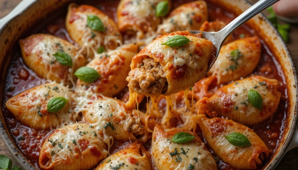 Delicious Chicken Stuffed Shells Fresh Out of the Oven