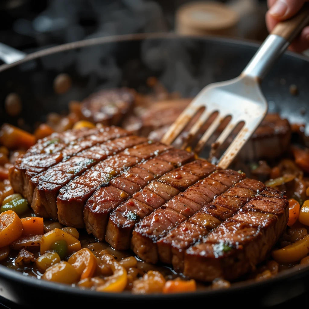 Sizzling Steak for Philly Stromboli