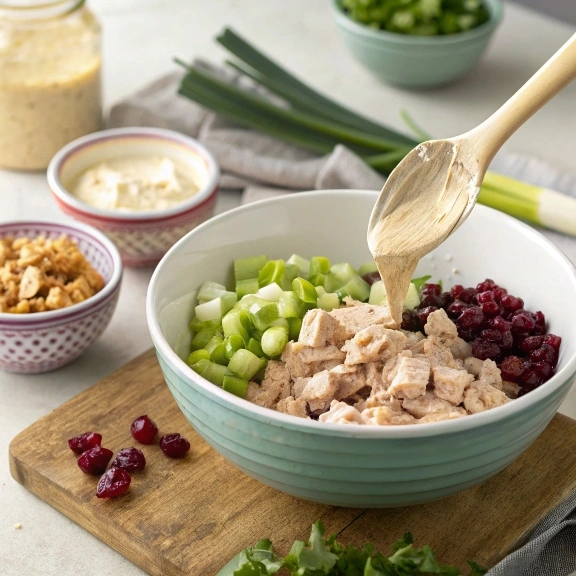 5 Easy Steps to Make the Best Canned Chicken Salad Recipe 3 realistic kitchen scene showing the step of add ezgif.com png to webp converter