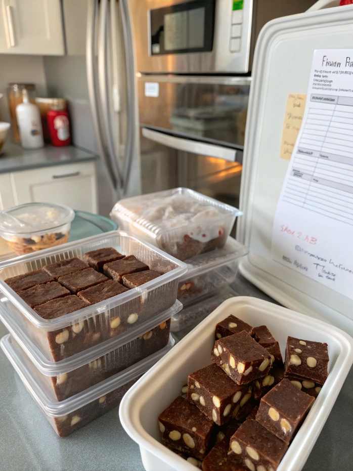 Cutting and Serving Homemade Rocky Road Fudge Squares