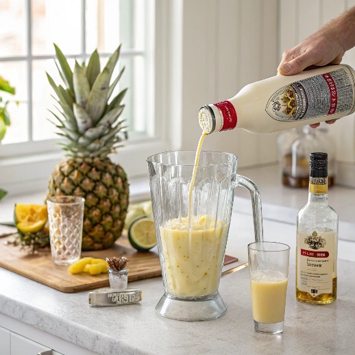 Adding Alcohol to Boozy Dole Whip Mixture