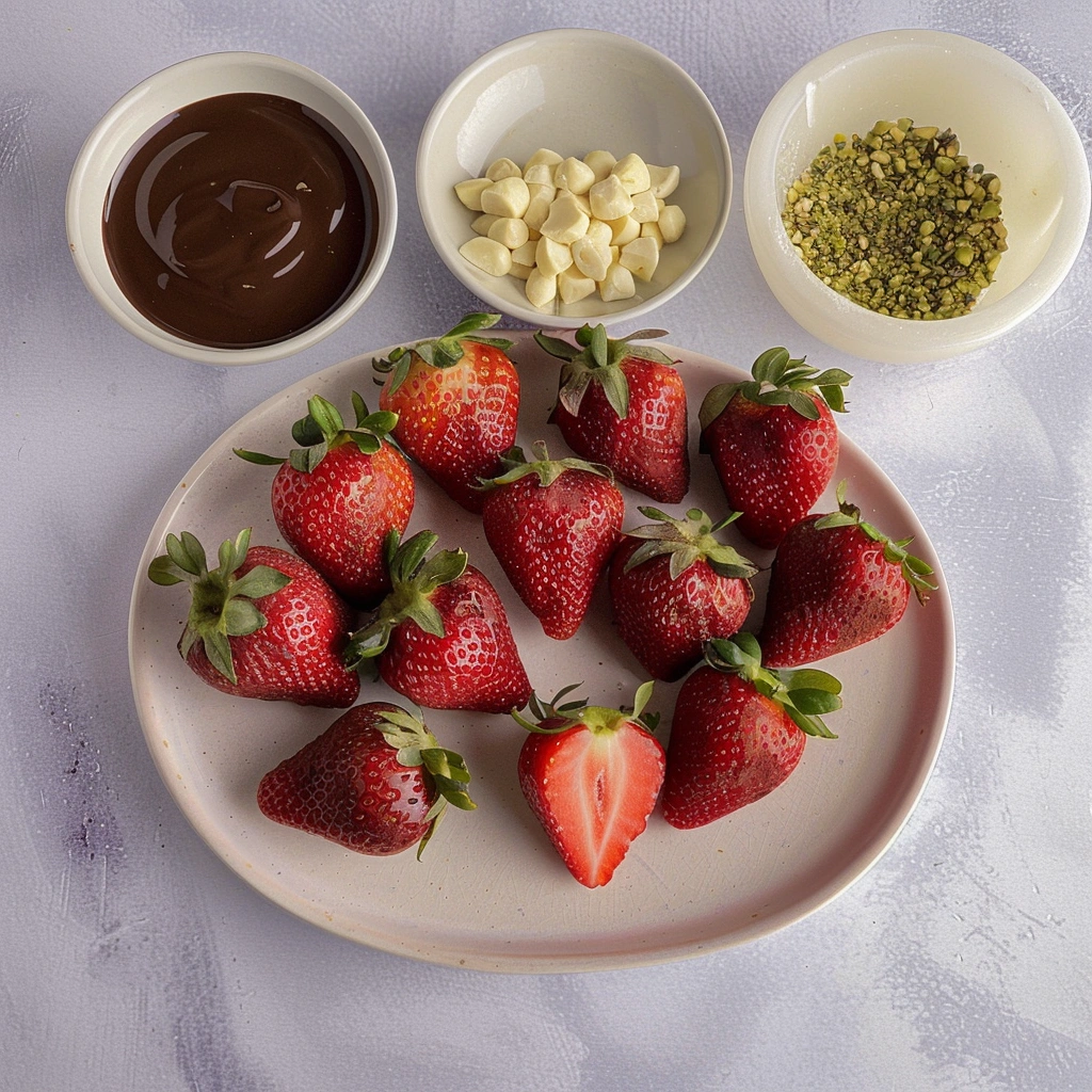 Drizzling chocolate over strawberries in Dubai dessert