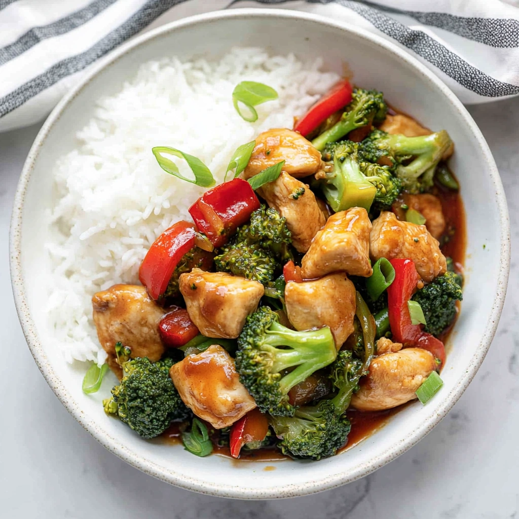 Gluten free chicken stir-fry with vegetables and tamari sauce
